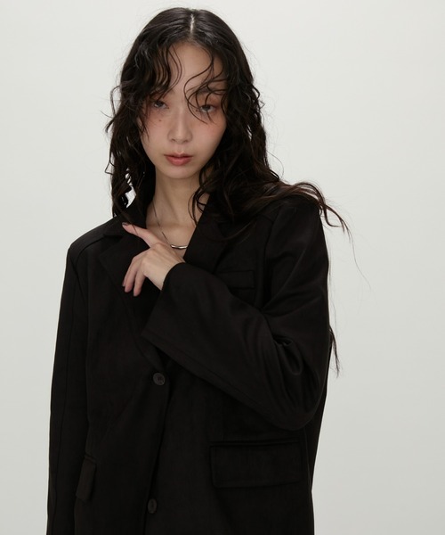 NUJOH(ヌゾ)の「Suede Touch Tailored Jacket / スエードタッチ テーラードジャケット(テーラードジャケット・レディース・ブラウン/キャメル/ブラック・FREE)」の18枚目の写真