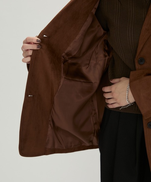 NUJOH(ヌゾ)の「Suede Touch Tailored Jacket / スエードタッチ テーラードジャケット(テーラードジャケット・レディース・ブラウン/キャメル/ブラック・FREE)」の22枚目の写真