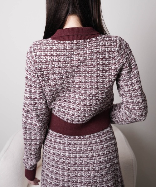 LIPSERVICE（リップサービス）の「2wayカラーツイードニットカーディガン（カーディガン/ボレロ・レディース・ブラック/ボルドー/アイボリー・FREE）」の6枚目の写真