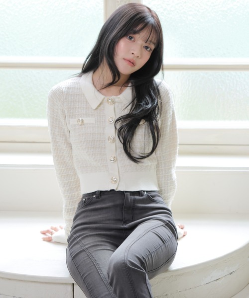 LIPSERVICE（リップサービス）の「2wayカラーツイードニットカーディガン（カーディガン/ボレロ・レディース・ブラック/ボルドー/アイボリー・FREE）」の20枚目の写真