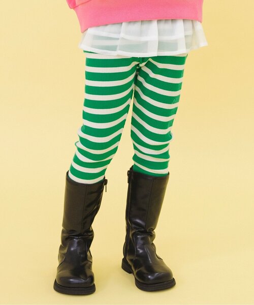 BREEZE(ブリーズ)の「【WEB限定/ジュニア対応】ボーダーリブパンツ(その他パンツ・キッズ・ブルー/オフホワイト/ピンク/グリーン・120/130/140/90/100/110)」の2枚目の写真