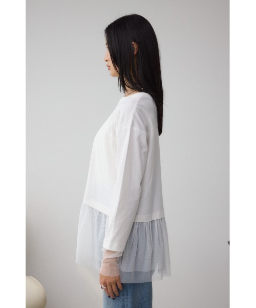 AZUL by moussy(アズールバイマウジー)の「アソートレイヤードペプラムトップス(Tシャツ/カットソー・レディース・ブラック/ホワイト・FREE)」の7枚目の写真