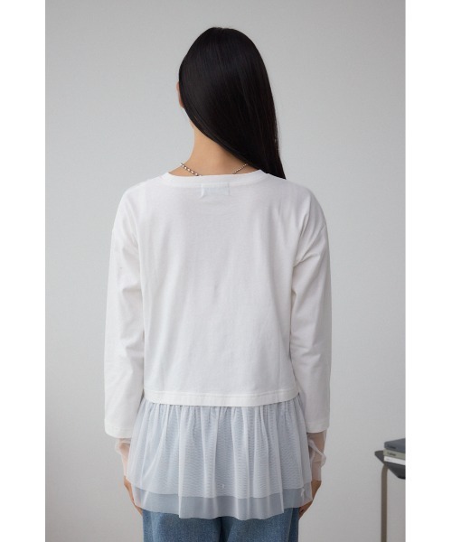AZUL by moussy(アズールバイマウジー)の「アソートレイヤードペプラムトップス(Tシャツ/カットソー・レディース・ブラック/ホワイト・FREE)」の8枚目の写真