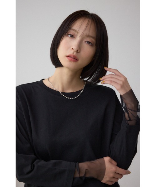 AZUL by moussy(アズールバイマウジー)の「アソートレイヤードペプラムトップス(Tシャツ/カットソー・レディース・ブラック/ホワイト・FREE)」の13枚目の写真
