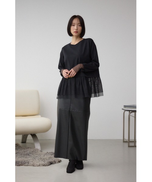 AZUL by moussy(アズールバイマウジー)の「アソートレイヤードペプラムトップス(Tシャツ/カットソー・レディース・ブラック/ホワイト・FREE)」の15枚目の写真