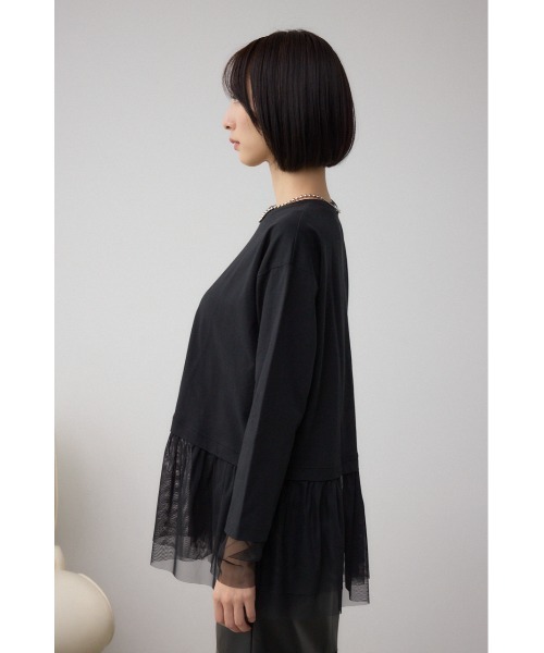 AZUL by moussy(アズールバイマウジー)の「アソートレイヤードペプラムトップス(Tシャツ/カットソー・レディース・ブラック/ホワイト・FREE)」の17枚目の写真