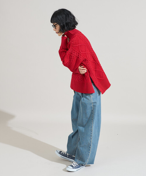 PRISTINE(プリスティン)｜コットンカシミヤリブタートル/ナチュラル の