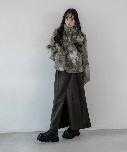 HARE（ハレ）の「ミニヘリンボーンナロースカート(HARE)（スカート・レディース・グレー/ブラック・FREE）」の12枚目の写真