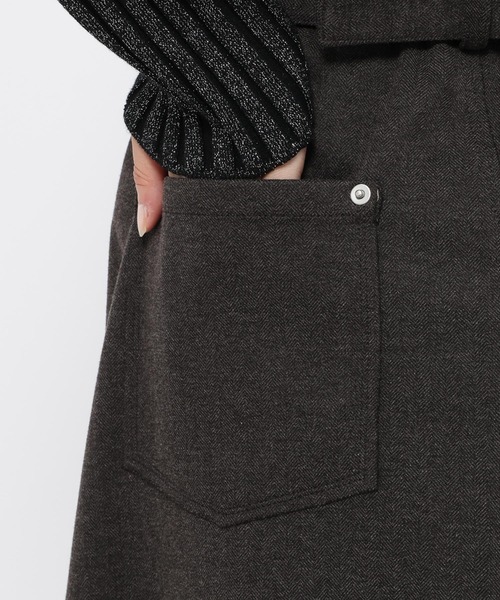 HARE（ハレ）の「ミニヘリンボーンナロースカート(HARE)（スカート・レディース・グレー/ブラック・FREE）」の3枚目の写真