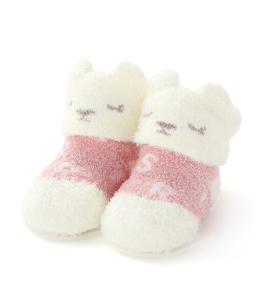 SLAP SLIP BABY（スラップスリップベビー）の「【お揃い】アニマルウサギクマロボットもこもこソックス(9~12cm)（ベビーシューズ/ベビーソックス・キッズ・ベージュ/ピンク/ブルー・FREE）」の5枚目の写真