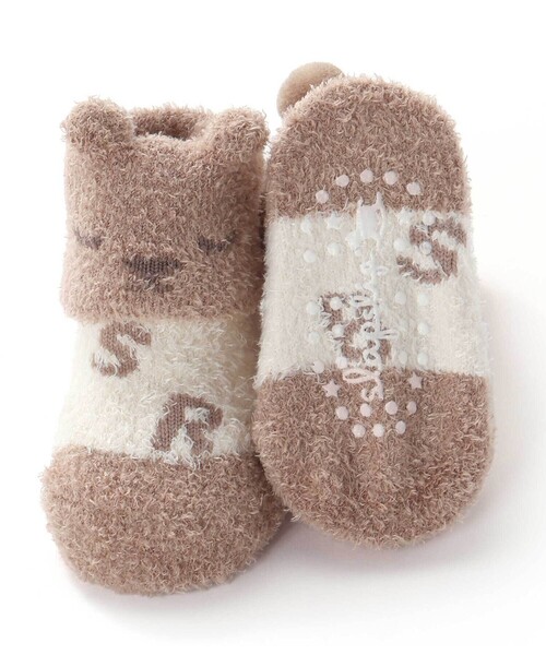 SLAP SLIP BABY（スラップスリップベビー）の「【お揃い】アニマルウサギクマロボットもこもこソックス(9~12cm)（ベビーシューズ/ベビーソックス・キッズ・ベージュ/ピンク/ブルー・FREE）」の16枚目の写真