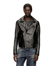 DIESEL(ディーゼル)のメンズ ブラックダブルライダースジャケット L-EO-WRD(ライダースジャケット)