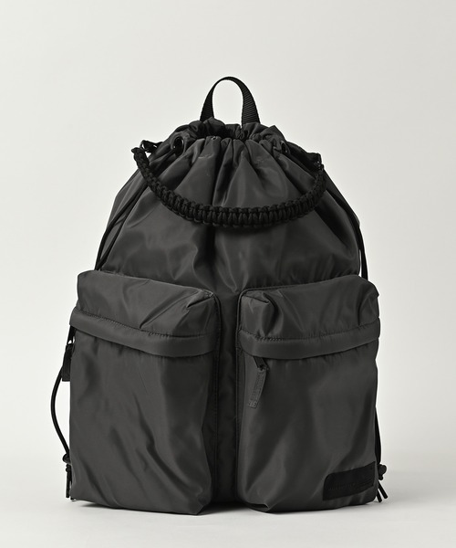 ADAM PATEK(アダムパテック)の「【RES】【ADAMPATEK】double pockets drawstring backpack(バックパック/リュック・レディース・グレー/ブラック・FREE)」の1枚目の写真