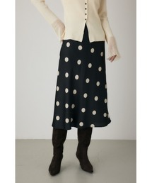 crie conforto | ドットプリントスカート ペチコート付き / ウエストゴム仕様 / 冬服(スカート)