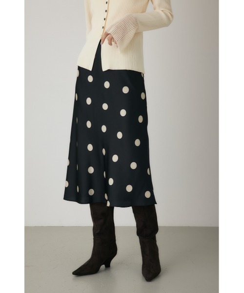 セール】ドットプリントスカート ペチコート付き / ウエストゴム仕様