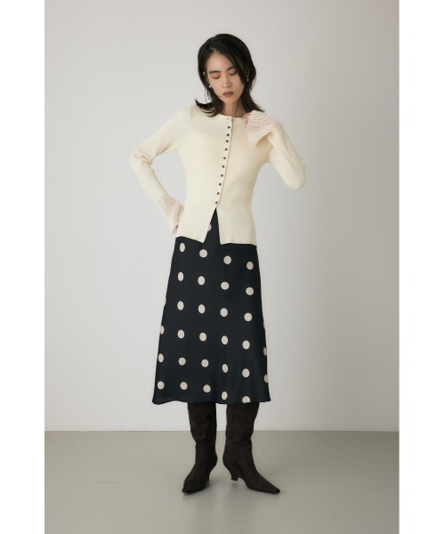 crie conforto(クリーコンフォルト)の「ドットプリントスカート ペチコート付き / ウエストゴム仕様 / 冬服(スカート・レディース・ブラック系その他/ホワイト系その他・MEDIUM/SMALL)」の13枚目の写真