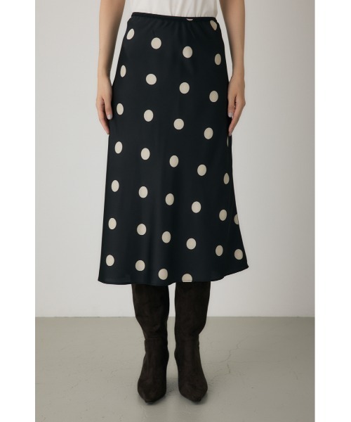 crie conforto(クリーコンフォルト)の「ドットプリントスカート ペチコート付き / ウエストゴム仕様 / 冬服(スカート・レディース・ブラック系その他/ホワイト系その他・MEDIUM/SMALL)」の14枚目の写真