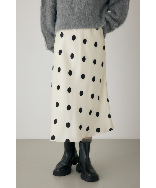 crie conforto(クリーコンフォルト)の「ドットプリントスカート ペチコート付き / ウエストゴム仕様 / 冬服(スカート・レディース・ブラック系その他/ホワイト系その他・MEDIUM/SMALL)」の8枚目の写真