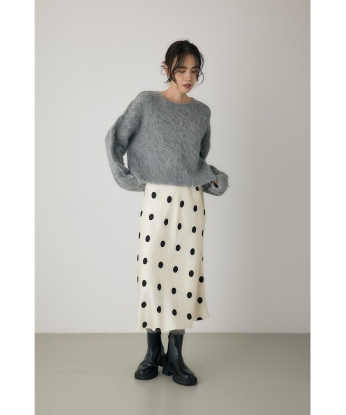 crie conforto(クリーコンフォルト)の「ドットプリントスカート ペチコート付き / ウエストゴム仕様 / 冬服(スカート・レディース・ブラック系その他/ホワイト系その他・MEDIUM/SMALL)」の9枚目の写真