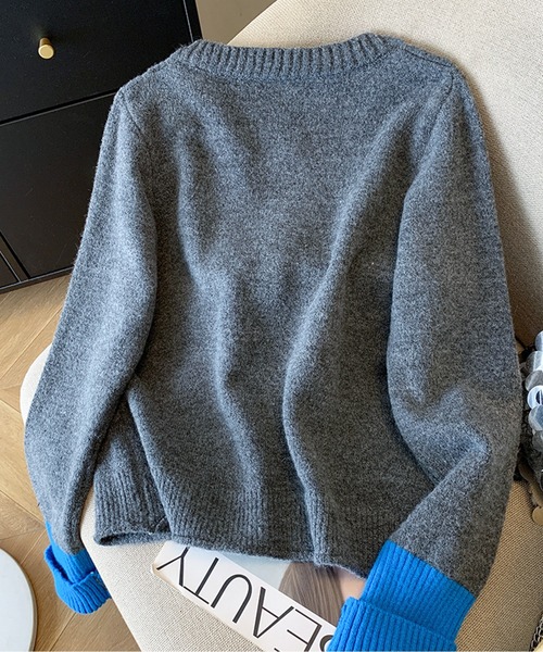 バイカラーハートポイントカーディガン（カーディガン/ボレロ）｜CHUL