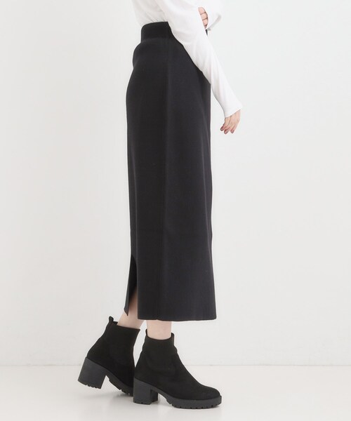 SHOO・LA・RUE（シューラルー）の「【毛玉レス/洗える】すっきり見えが叶う ナロースカート（スカート・レディース・ブラウン系その他/ブラック・04/03/02/01）」の4枚目の写真