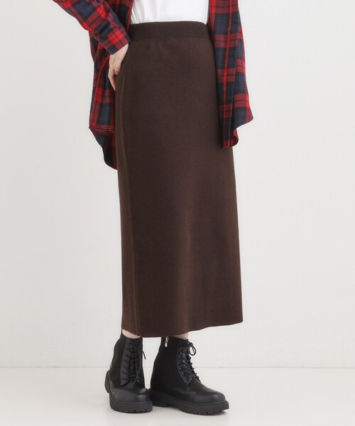 SHOO・LA・RUE（シューラルー）の「【毛玉レス/洗える】すっきり見えが叶う ナロースカート（スカート・レディース・ブラウン系その他/ブラック・04/03/02/01）」の8枚目の写真
