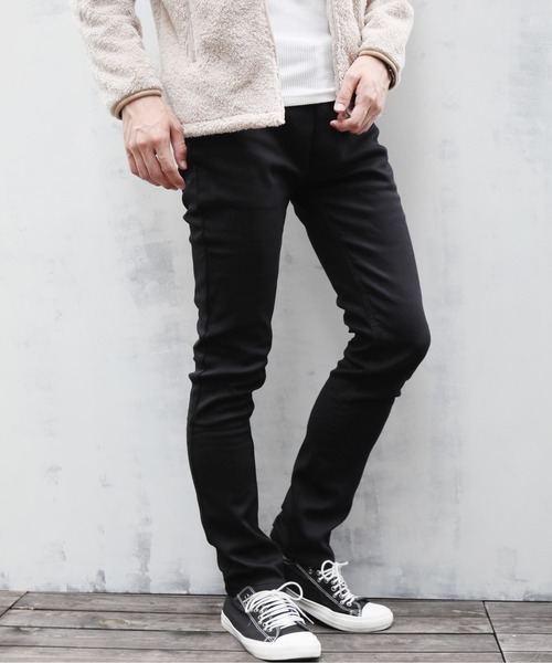 ARCADE（アーケード）の「裏地フリース ストレッチ 美脚スキニー 暖デニム & 暖チノパン（チノパンツ・メンズ・チャコール/ベージュ/ネイビー/ライトインディゴブルー/ノンウォッシュ/ブラック/カーキ・S/M/L/LL）」の2枚目の写真