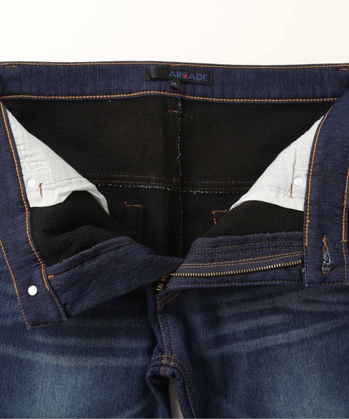 ARCADE（アーケード）の「裏地フリース ストレッチ 美脚スキニー 暖デニム & 暖チノパン（チノパンツ・メンズ・チャコール/ベージュ/ネイビー/ライトインディゴブルー/ノンウォッシュ/ブラック/カーキ・S/M/L/LL）」の12枚目の写真