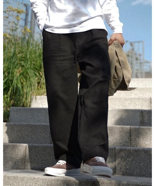 #Re:room（リルーム）の「ヘビーチノツータックワイドパン（チノパンツ・メンズ・ブラック/カーキ/オフホワイト・SMALL/MEDIUM）」の21枚目の写真
