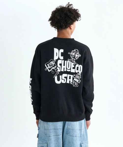 DC SHOES(ディーシーシューズ)の「25 NAUGHTY BOYS CREW/DCバックプリントクルーネックスウェットトレーナー(スウェット・メンズ・ブラック/グレー/ブラック×ピンク・MEDIUM/LARGE/X-LARGE)」の2枚目の写真
