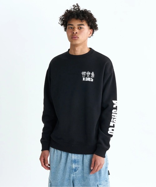 DC SHOES(ディーシーシューズ)の「25 NAUGHTY BOYS CREW/DCバックプリントクルーネックスウェットトレーナー(スウェット・メンズ・ブラック/グレー/ブラック×ピンク・MEDIUM/LARGE/X-LARGE)」の4枚目の写真