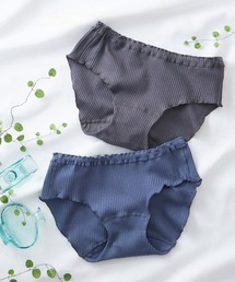 nissen（ニッセン）の「まるでＮＯパン　オーガニックコットン100％リブ ゆったり締め付けないショーツ２枚組（ウエストゴム取り替え可・選べるはきこみ丈）（ショーツ）」