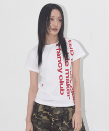 FANCY CLUB | ベイウォッチ クロップTシャツ (ホワイト) F25QB103(Tシャツ/カットソー)