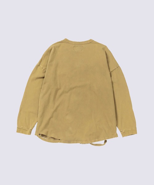 Anachronorm（アナクロノーム）の「【ANACHRONORM】MOSS STITCH DAMAGED POCKET L/S T-S（Tシャツ/カットソー・メンズ・ダークグレー/イエロー・2/3）」の4枚目の写真