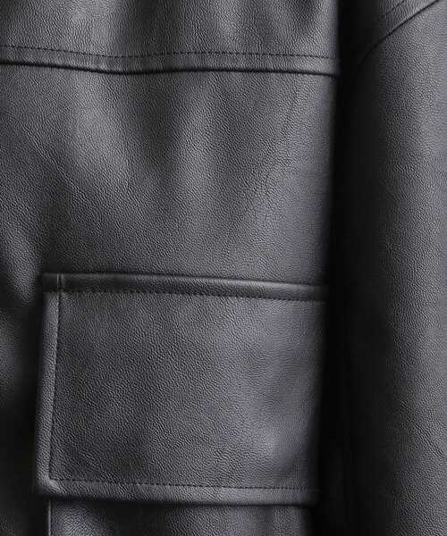 Cutie Blonde(キューティーブロンド)の「【S-LL】大人綺麗 レザー調リブブルゾン(ブルゾン・レディース・ダークブラウン/ブラック・01/02/03/04)」の6枚目の写真