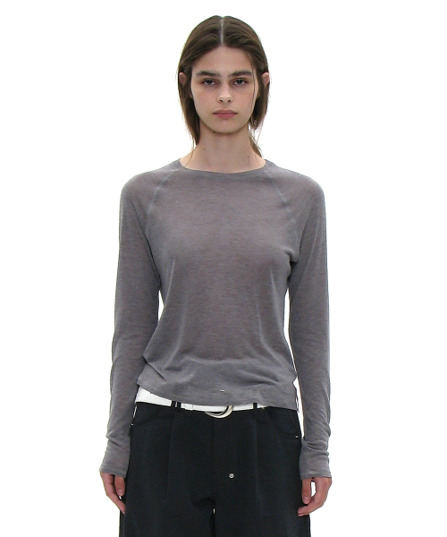PARTIMENTO WOMEN(パルティメントウィメン)の「PWC シア レグラン ロングスリーブTシャツ_メランジ(Tシャツ/カットソー・レディース・その他・LARGE/SMALL/MEDIUM)」の1枚目の写真