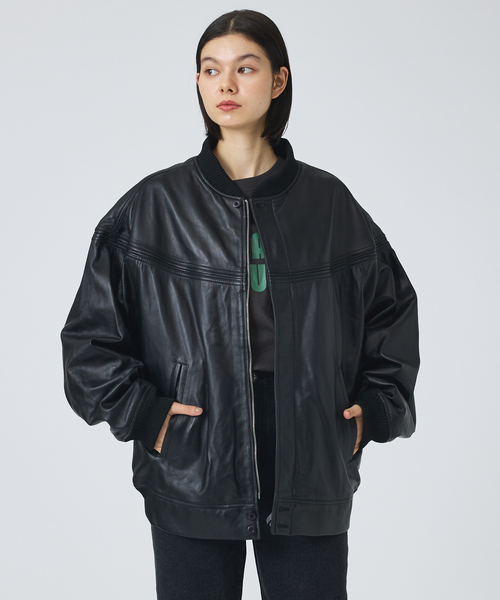 TOWNCRAFT(タウンクラフト)の「【TOWNCRAFT/タウンクラフト】Leather Derby Jacket / レザー ダービー ジャケット/ユニセックス(ブルゾン・メンズ・ブラック・L/M)」の6枚目の写真