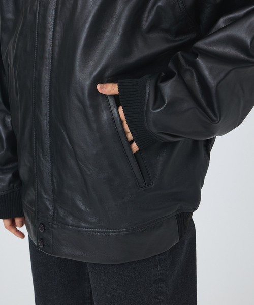 TOWNCRAFT(タウンクラフト)の「【TOWNCRAFT/タウンクラフト】Leather Derby Jacket / レザー ダービー ジャケット/ユニセックス(ブルゾン・メンズ・ブラック・L/M)」の8枚目の写真