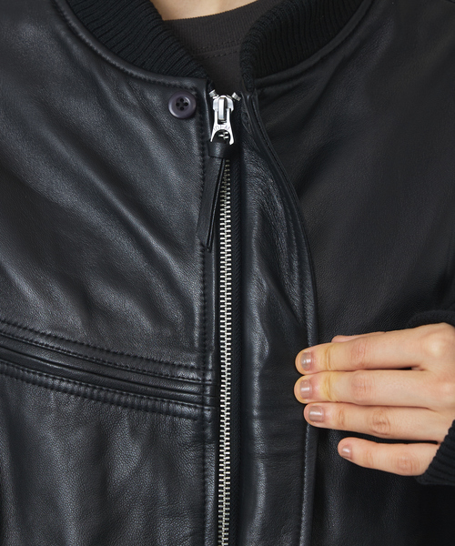TOWNCRAFT(タウンクラフト)の「【TOWNCRAFT/タウンクラフト】Leather Derby Jacket / レザー ダービー ジャケット/ユニセックス(ブルゾン・メンズ・ブラック・L/M)」の10枚目の写真