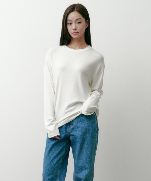 SALT AND CHOCOLATE(ソルトアンドチョコレート)の「テンシウール ロングスリーブ Tシャツ アイボリー 4W2231302(Tシャツ/カットソー・レディース・その他・SMALL/MEDIUM)」の1枚目の写真