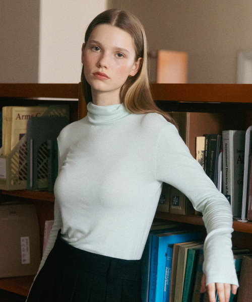 TTUDEMENT(トュードメント)の「ROLL-NECK LONG SLEEVE TOP MINT(Tシャツ/カットソー・レディース・その他・FREE)」の2枚目の写真