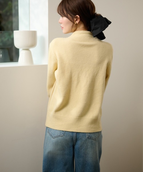 LAULEN（ローレン）の「square button knit cardigan /スクエアボタンオフネックニットカーディガン（カーディガン/ボレロ・レディース・ライトブルー/アイボリー/イエロー・FREE）」の19枚目の写真