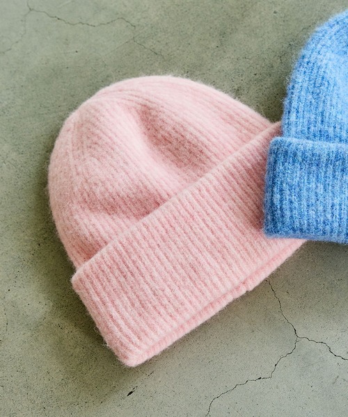 LAKOLE（ラコレ）の「ダブルロールニットキャップ / 604267（ニットキャップ/ビーニー・レディース・ブルー/ピンク/ライトグレー・FREE）」の3枚目の写真