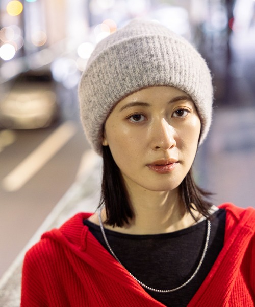 LAKOLE（ラコレ）の「ダブルロールニットキャップ / 604267（ニットキャップ/ビーニー・レディース・ブルー/ピンク/ライトグレー・FREE）」の2枚目の写真