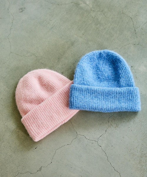 LAKOLE（ラコレ）の「ダブルロールニットキャップ / 604267（ニットキャップ/ビーニー・レディース・ブルー/ピンク/ライトグレー・FREE）」の4枚目の写真