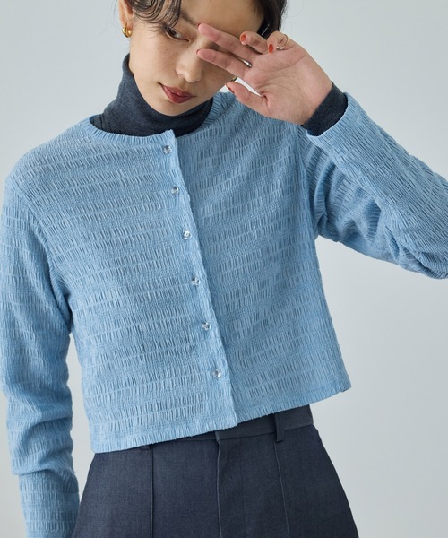 ROPE'(ロペ)の「ボタニカルダイコンパクトカーディガン/イージーケア・アンサンブル対応(カーディガン/ボレロ・レディース・サックスブルー/オレンジ系その他4/ピンク系その他2・FREE)」の19枚目の写真