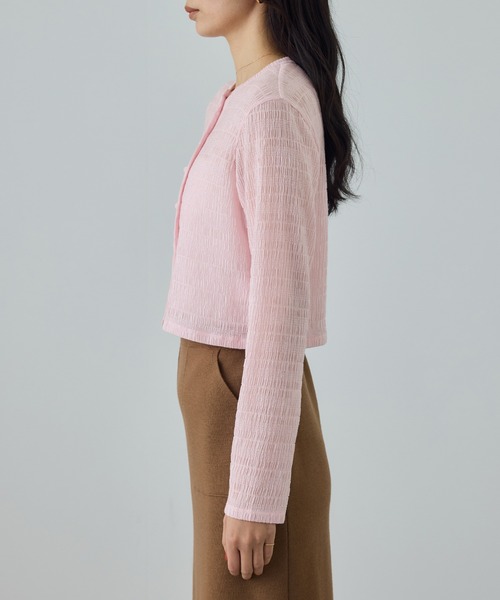 ROPE'(ロペ)の「ボタニカルダイコンパクトカーディガン/イージーケア・アンサンブル対応(カーディガン/ボレロ・レディース・サックスブルー/オレンジ系その他4/ピンク系その他2・FREE)」の7枚目の写真