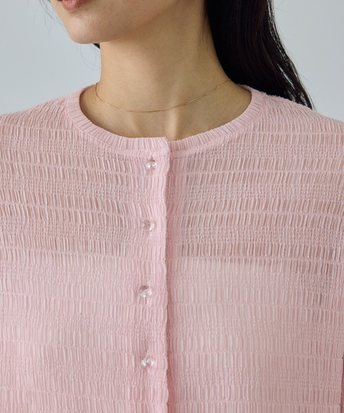 ROPE'(ロペ)の「ボタニカルダイコンパクトカーディガン/イージーケア・アンサンブル対応(カーディガン/ボレロ・レディース・サックスブルー/オレンジ系その他4/ピンク系その他2・FREE)」の9枚目の写真