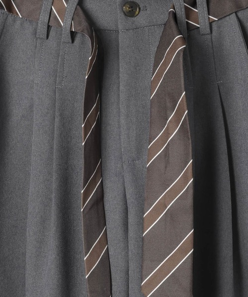 3.3 Field Trip （3.3フィールドトリップ）の「3.3 Field Trip／タイ付きワイドスラックス（その他パンツ・レディース・グレー/ブラック・SMALL/MEDIUM）」の22枚目の写真