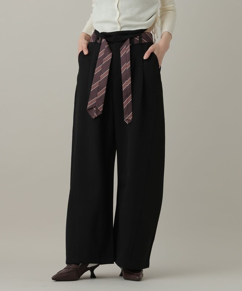 3.3 Field Trip （3.3フィールドトリップ）の「3.3 Field Trip／タイ付きワイドスラックス（その他パンツ・レディース・グレー/ブラック・SMALL/MEDIUM）」の5枚目の写真